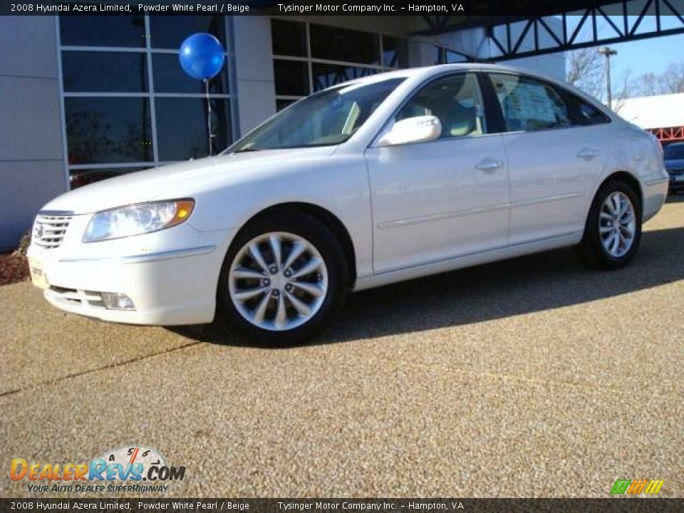2008 Hyundai Azera Limited Powder White Pearl / Beige Photo #2