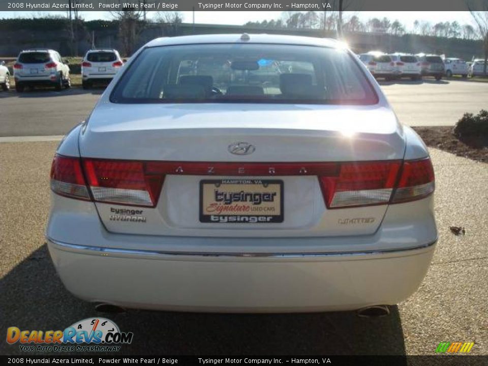 2008 Hyundai Azera Limited Powder White Pearl / Beige Photo #5