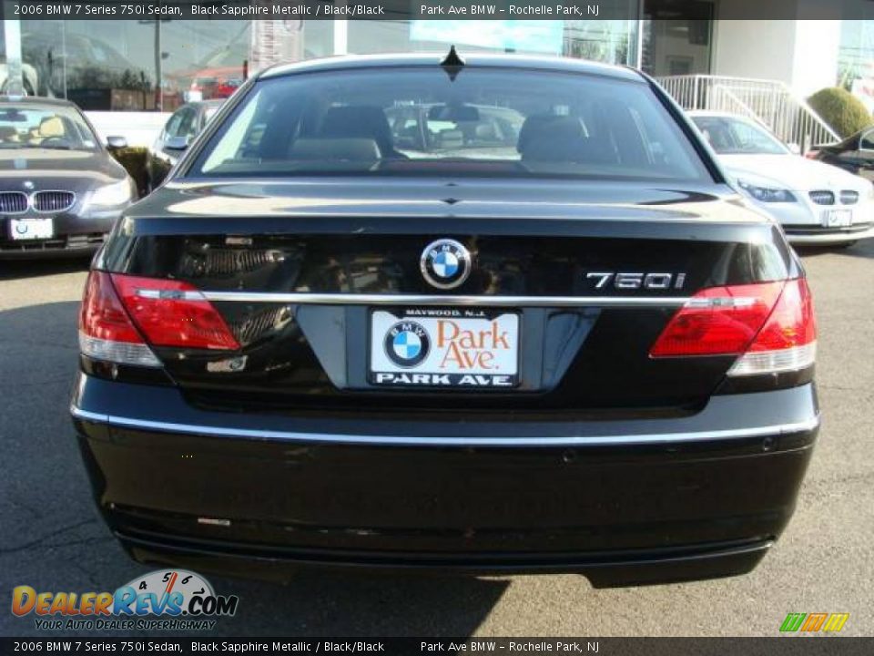 2006 BMW 7 Series 750i Sedan Black Sapphire Metallic / Black/Black Photo #7