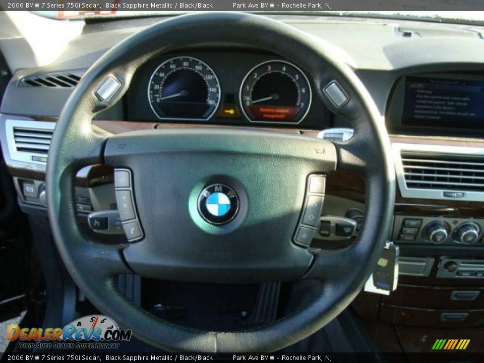 2006 BMW 7 Series 750i Sedan Black Sapphire Metallic / Black/Black Photo #13
