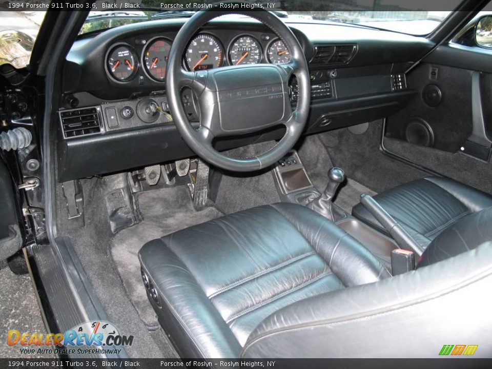 Black Interior - 1994 Porsche 911 Turbo 3.6 Photo #13