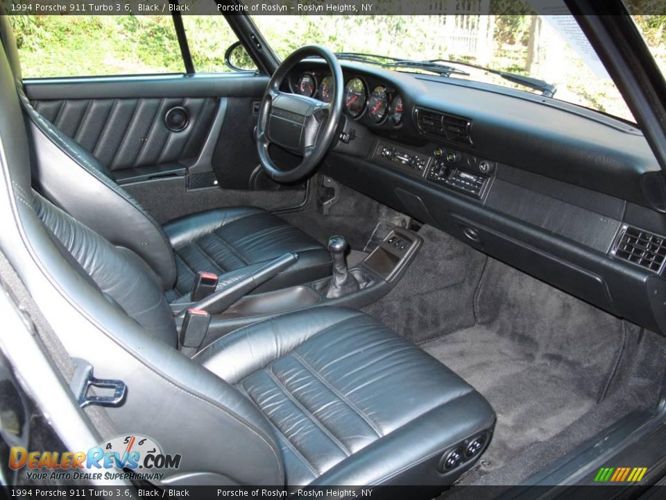 Black Interior - 1994 Porsche 911 Turbo 3.6 Photo #15