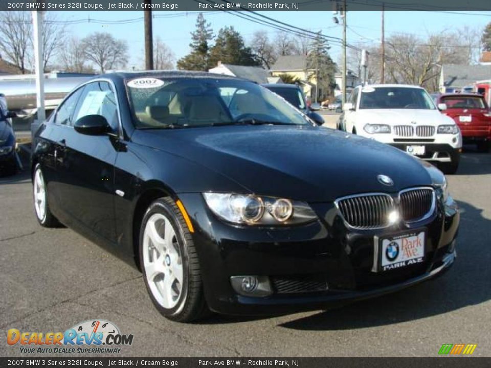 2007 BMW 3 Series 328i Coupe Jet Black / Cream Beige Photo #2