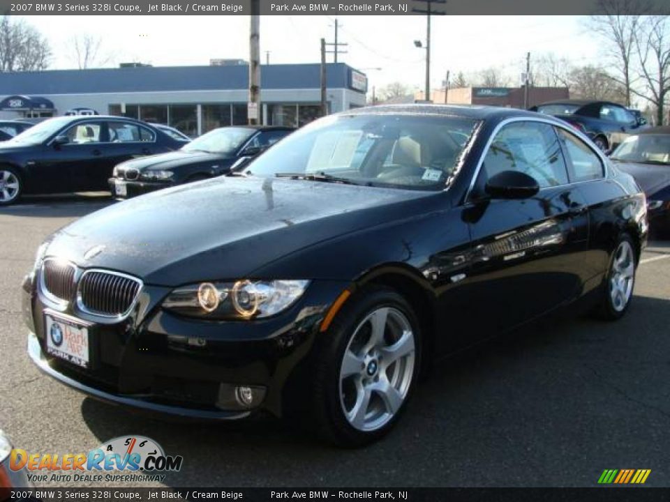 2007 BMW 3 Series 328i Coupe Jet Black / Cream Beige Photo #4
