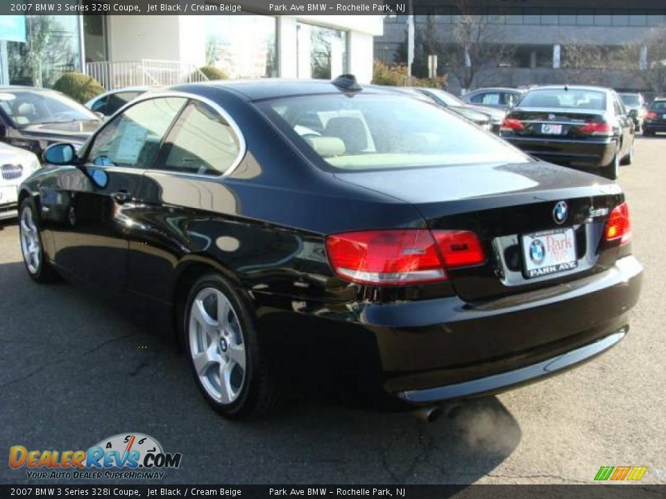 2007 BMW 3 Series 328i Coupe Jet Black / Cream Beige Photo #6