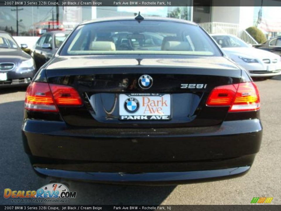 2007 BMW 3 Series 328i Coupe Jet Black / Cream Beige Photo #7