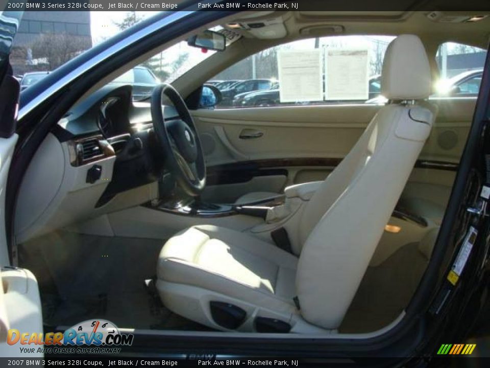 2007 BMW 3 Series 328i Coupe Jet Black / Cream Beige Photo #10