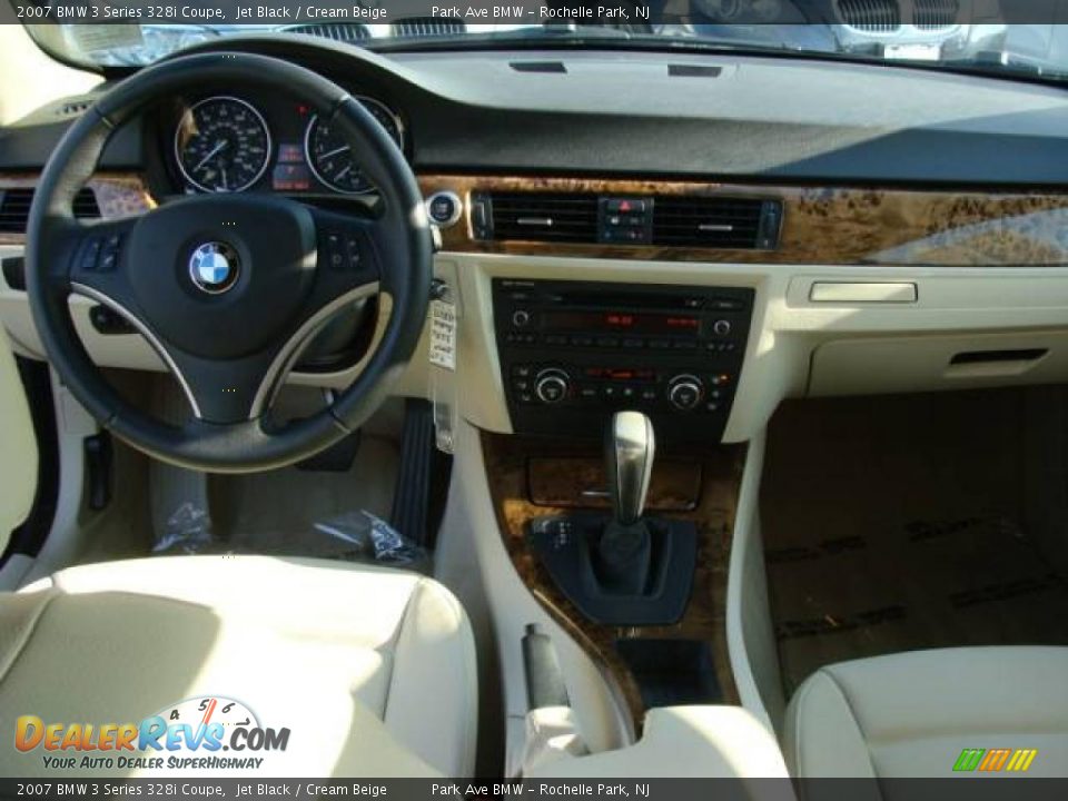 2007 BMW 3 Series 328i Coupe Jet Black / Cream Beige Photo #12