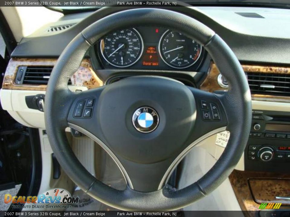 2007 BMW 3 Series 328i Coupe Jet Black / Cream Beige Photo #13