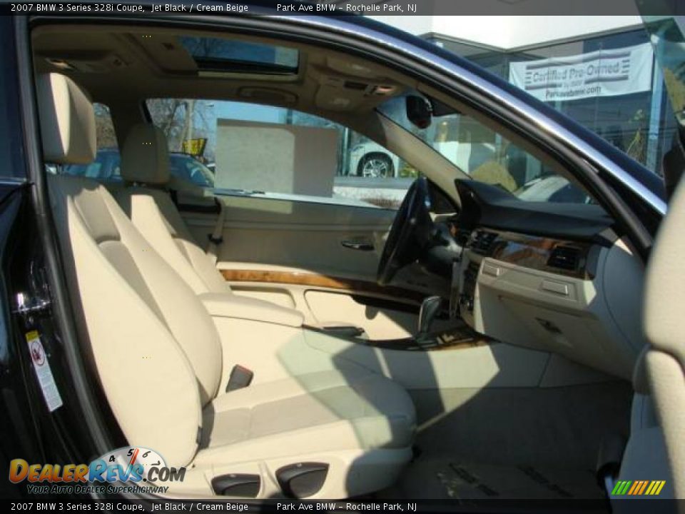 2007 BMW 3 Series 328i Coupe Jet Black / Cream Beige Photo #20