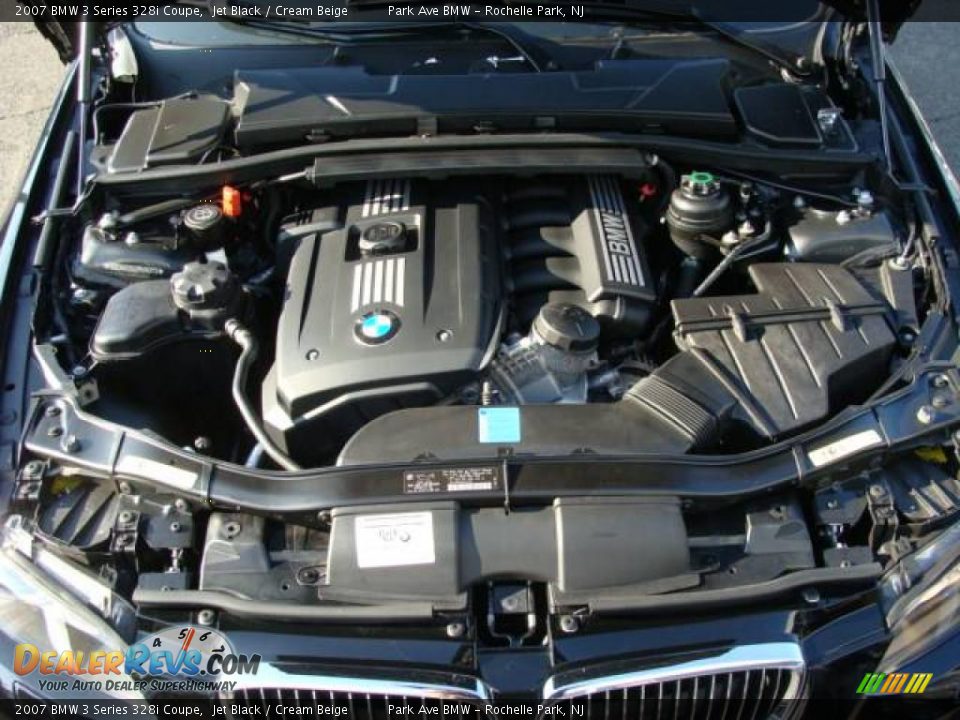 2007 BMW 3 Series 328i Coupe Jet Black / Cream Beige Photo #24