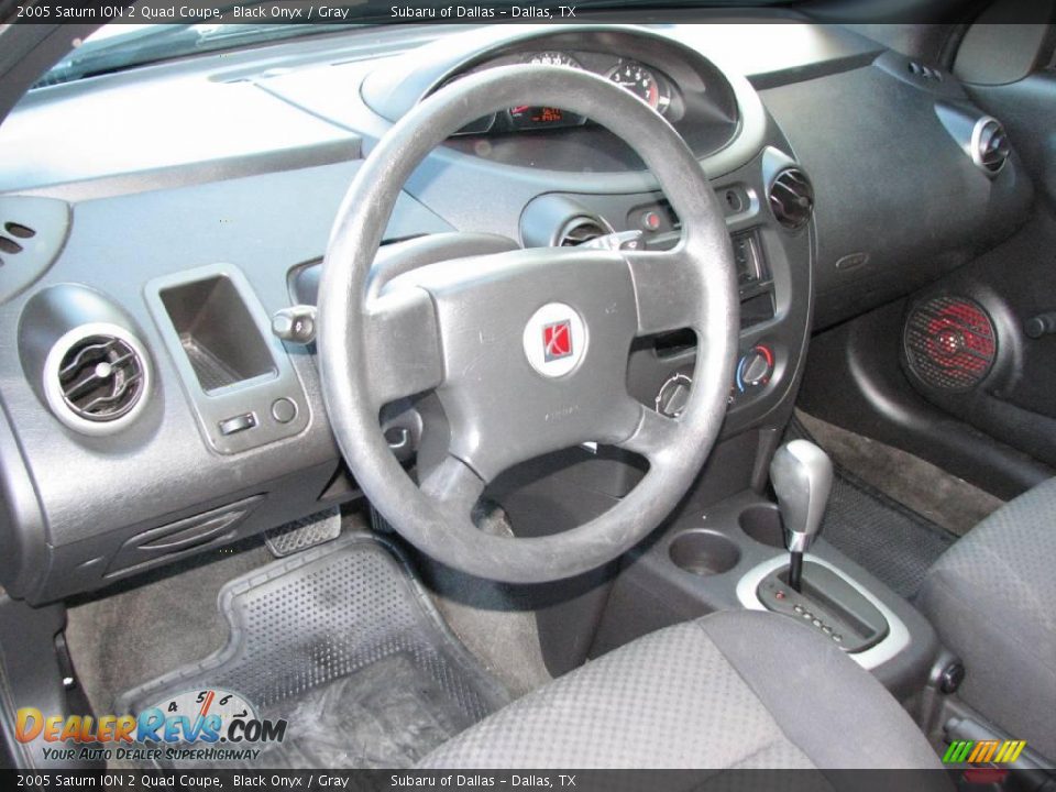 2005 Saturn ION 2 Quad Coupe Black Onyx / Gray Photo #13