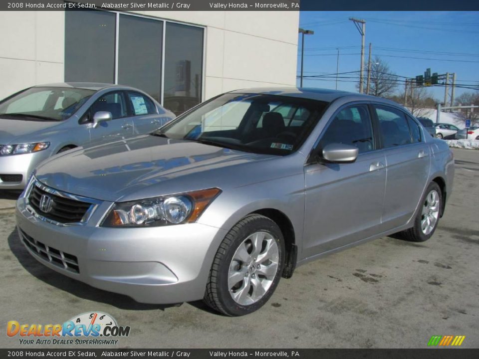 2008 Honda Accord EX Sedan Alabaster Silver Metallic / Gray Photo #2