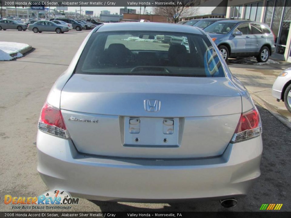 2008 Honda Accord EX Sedan Alabaster Silver Metallic / Gray Photo #5