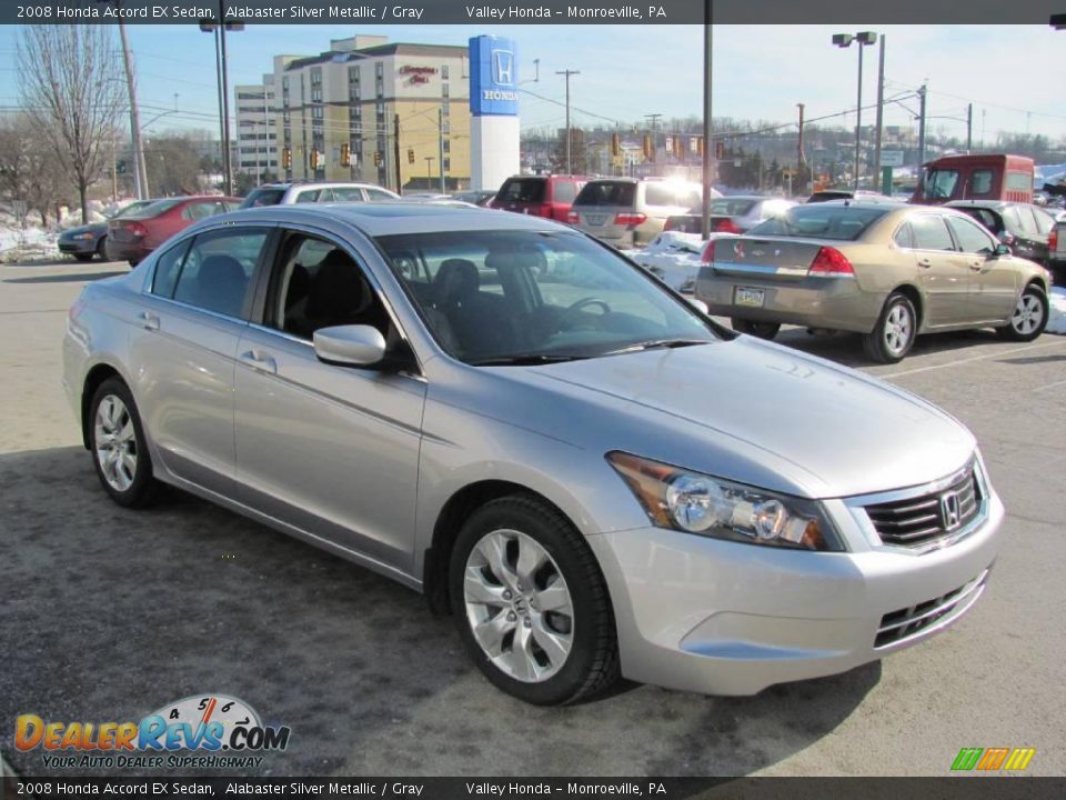 2008 Honda Accord EX Sedan Alabaster Silver Metallic / Gray Photo #6