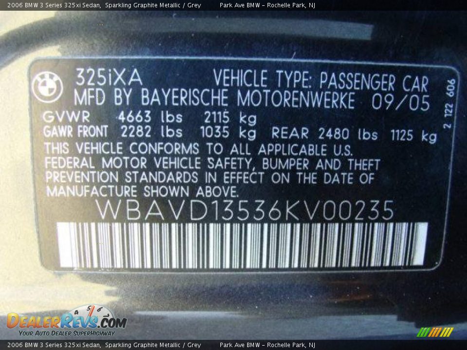2006 BMW 3 Series 325xi Sedan Sparkling Graphite Metallic / Grey Photo #26