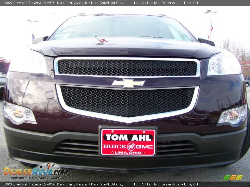 2009 Chevrolet Traverse LS AWD Dark Cherry Metallic / Dark Gray/Light Gray Photo #3