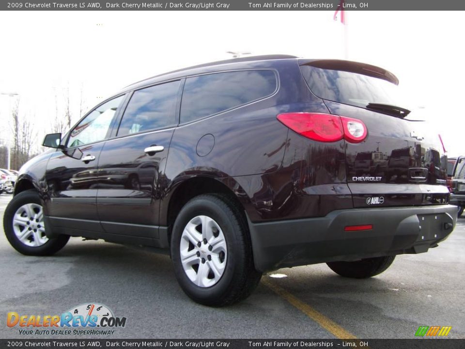 2009 Chevrolet Traverse LS AWD Dark Cherry Metallic / Dark Gray/Light Gray Photo #4