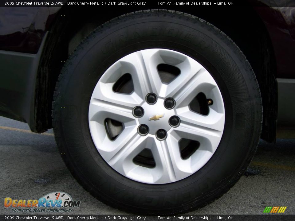 2009 Chevrolet Traverse LS AWD Dark Cherry Metallic / Dark Gray/Light Gray Photo #8