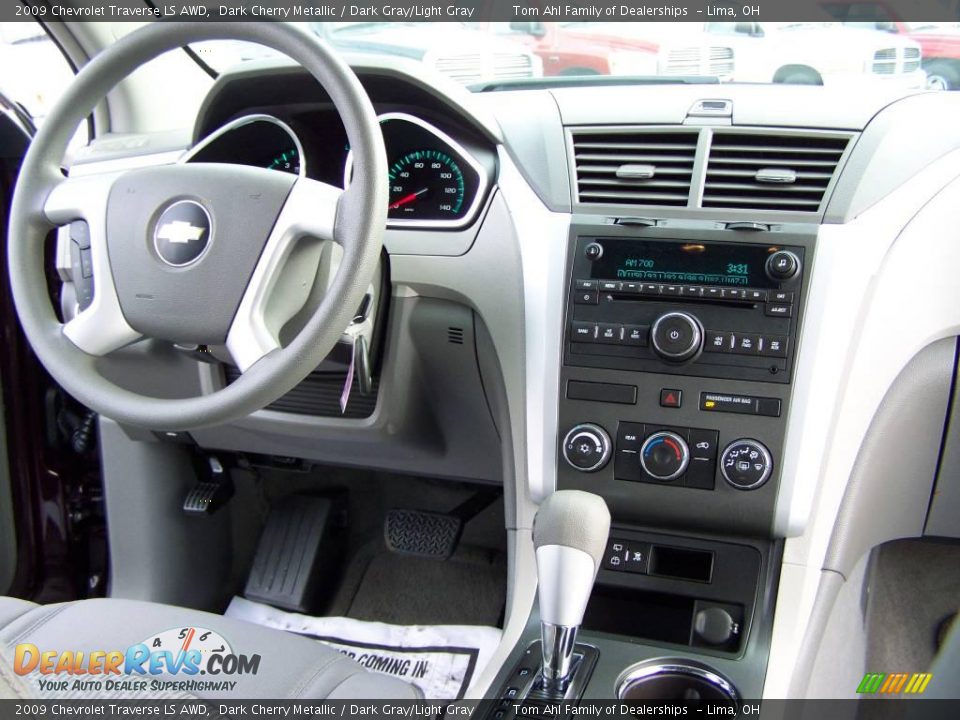 2009 Chevrolet Traverse LS AWD Dark Cherry Metallic / Dark Gray/Light Gray Photo #16