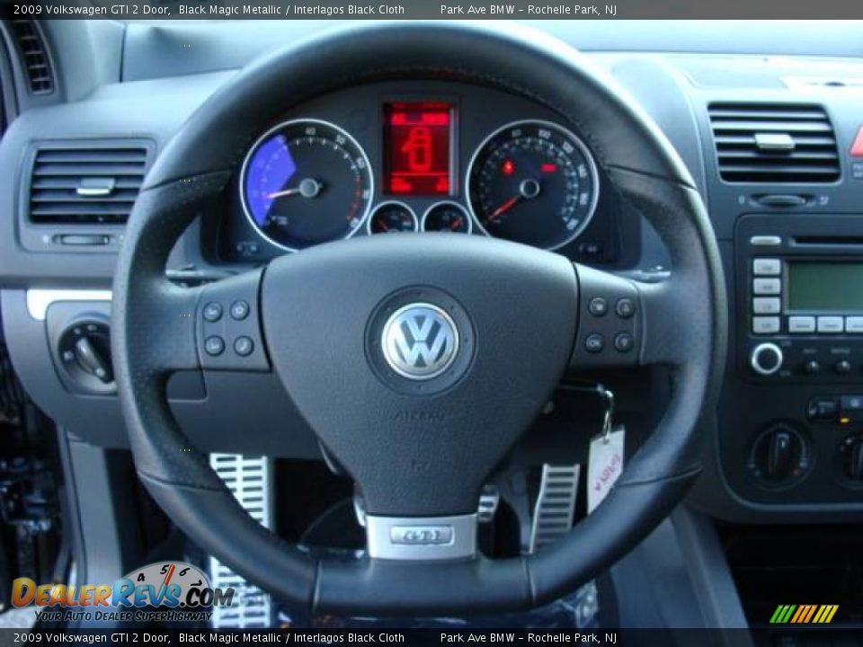 2009 Volkswagen GTI 2 Door Black Magic Metallic / Interlagos Black Cloth Photo #13