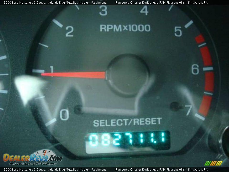 2000 Ford Mustang V6 Coupe Atlantic Blue Metallic / Medium Parchment Photo #25