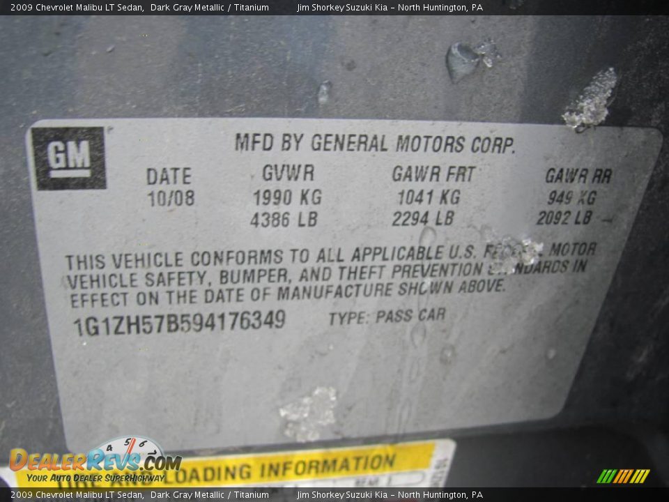 2009 Chevrolet Malibu LT Sedan Dark Gray Metallic / Titanium Photo #14