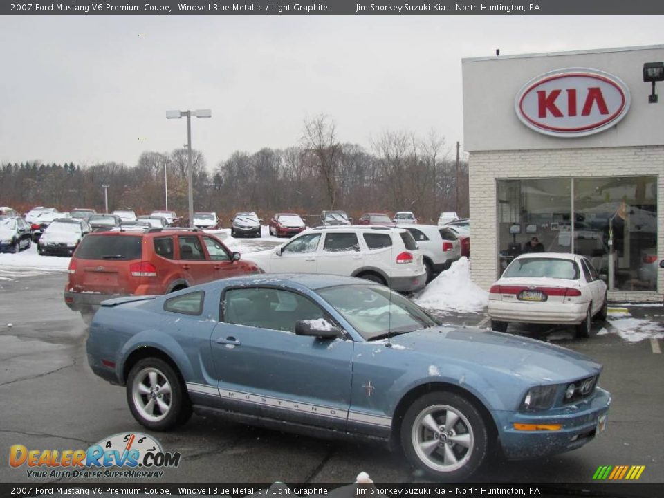 2007 Ford Mustang V6 Premium Coupe Windveil Blue Metallic / Light Graphite Photo #1