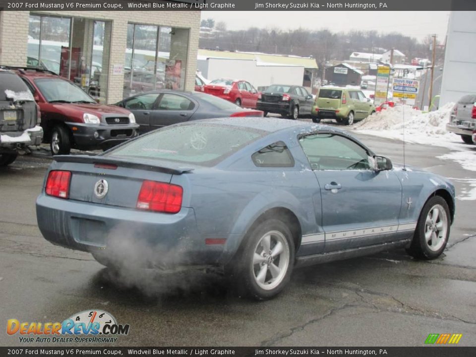 2007 Ford Mustang V6 Premium Coupe Windveil Blue Metallic / Light Graphite Photo #4