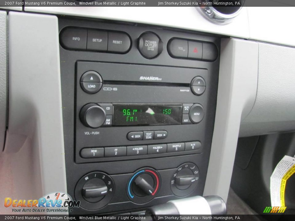 2007 Ford Mustang V6 Premium Coupe Windveil Blue Metallic / Light Graphite Photo #12