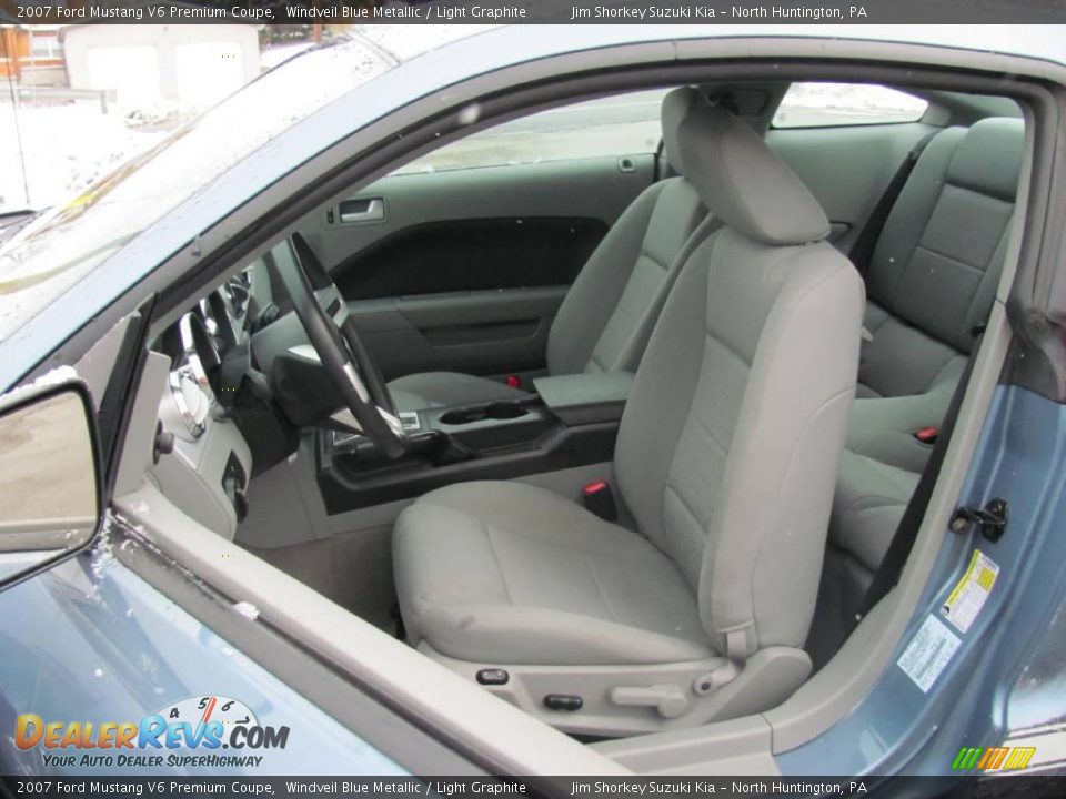 2007 Ford Mustang V6 Premium Coupe Windveil Blue Metallic / Light Graphite Photo #13