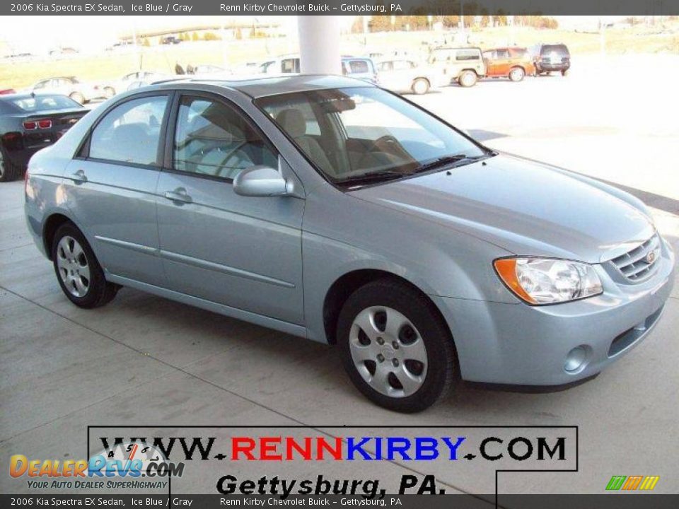 2006 Kia Spectra EX Sedan Ice Blue / Gray Photo #1