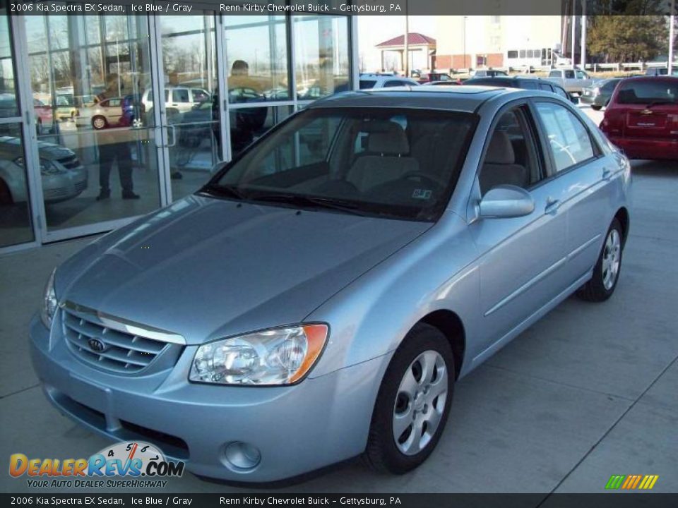 2006 Kia Spectra EX Sedan Ice Blue / Gray Photo #10