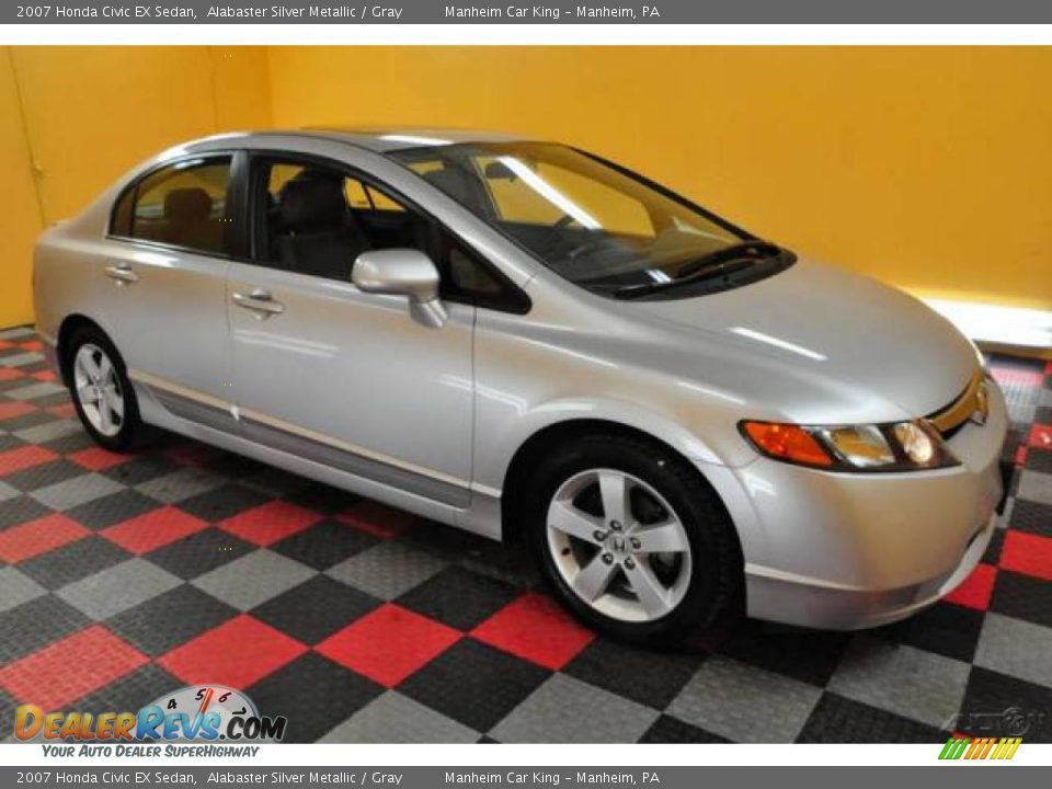 2007 Honda Civic EX Sedan Alabaster Silver Metallic / Gray Photo #1