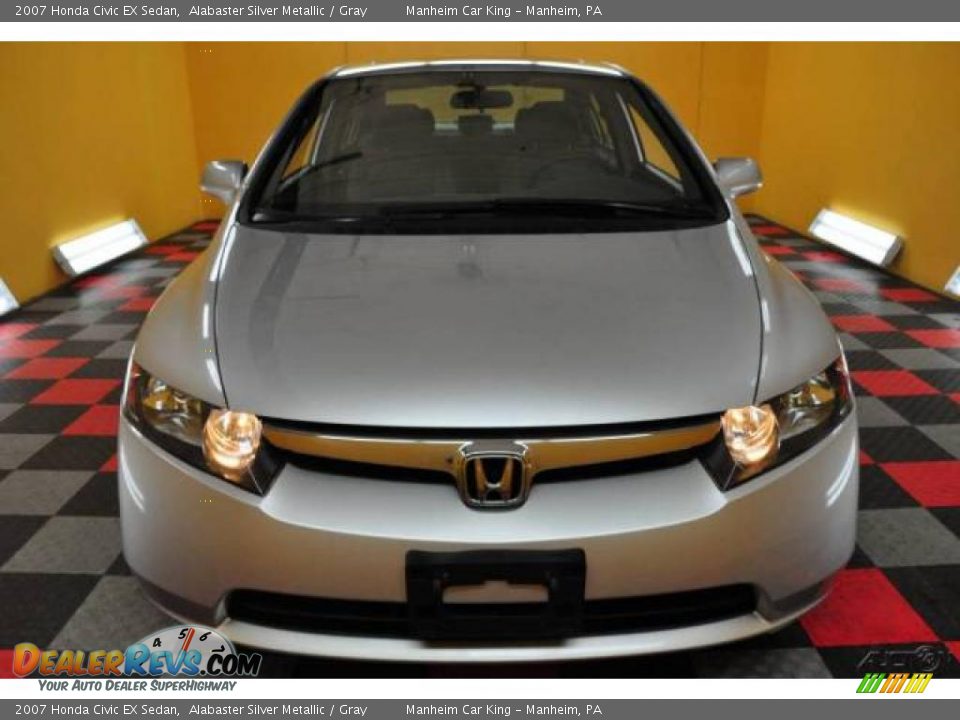2007 Honda Civic EX Sedan Alabaster Silver Metallic / Gray Photo #2