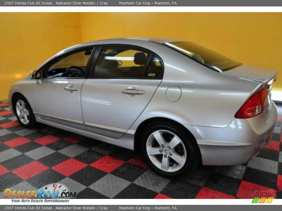 2007 Honda Civic EX Sedan Alabaster Silver Metallic / Gray Photo #4