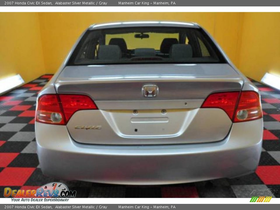 2007 Honda Civic EX Sedan Alabaster Silver Metallic / Gray Photo #5