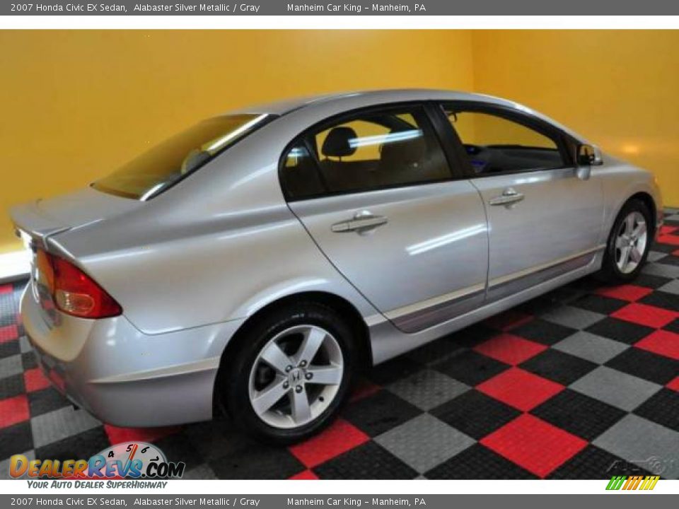 2007 Honda Civic EX Sedan Alabaster Silver Metallic / Gray Photo #6