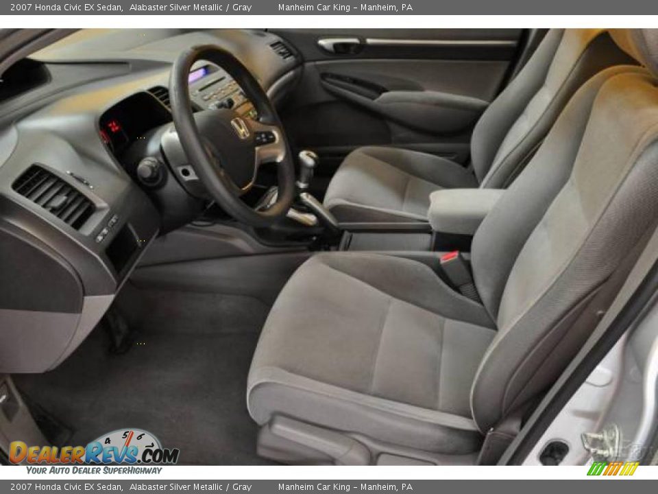 2007 Honda Civic EX Sedan Alabaster Silver Metallic / Gray Photo #8
