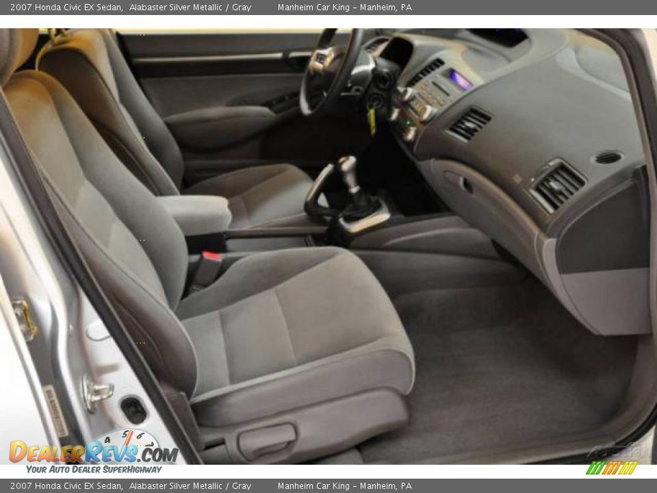 2007 Honda Civic EX Sedan Alabaster Silver Metallic / Gray Photo #11