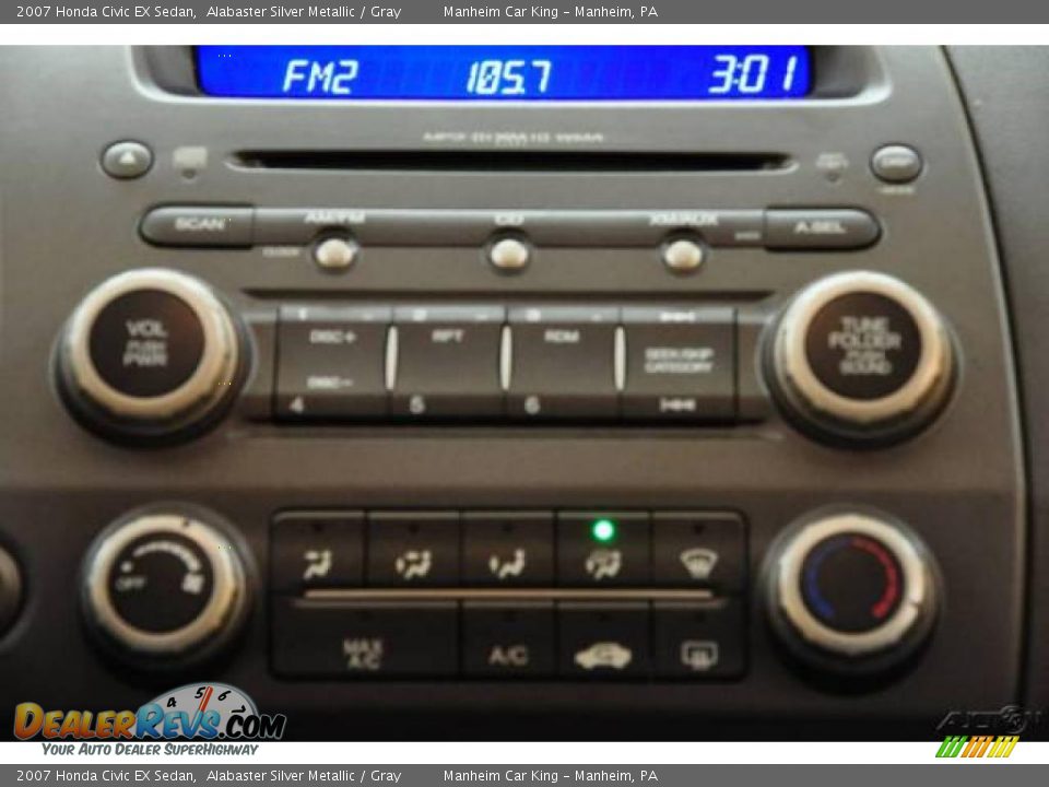 2007 Honda Civic EX Sedan Alabaster Silver Metallic / Gray Photo #13