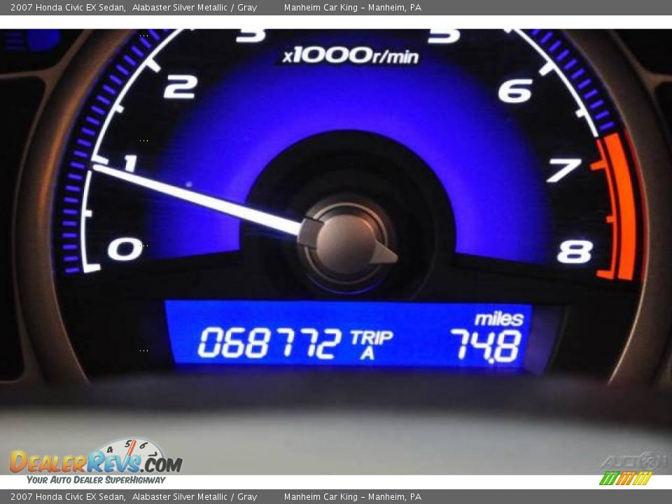 2007 Honda Civic EX Sedan Alabaster Silver Metallic / Gray Photo #16