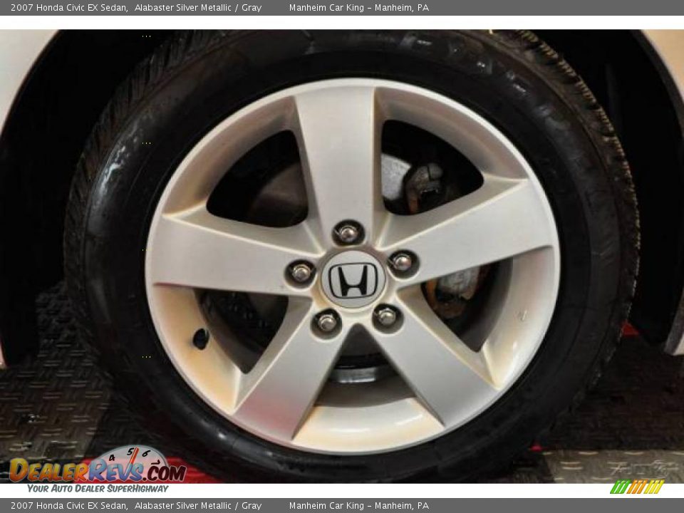 2007 Honda Civic EX Sedan Alabaster Silver Metallic / Gray Photo #18
