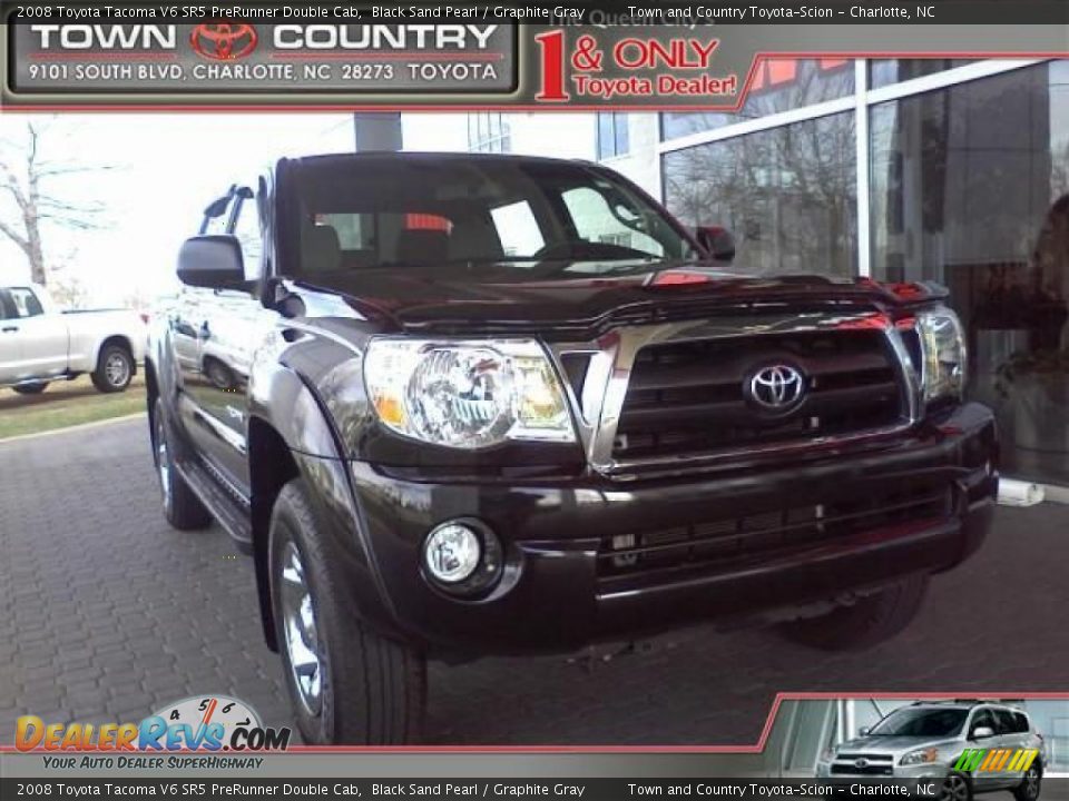 2008 Toyota Tacoma V6 SR5 PreRunner Double Cab Black Sand Pearl / Graphite Gray Photo #1