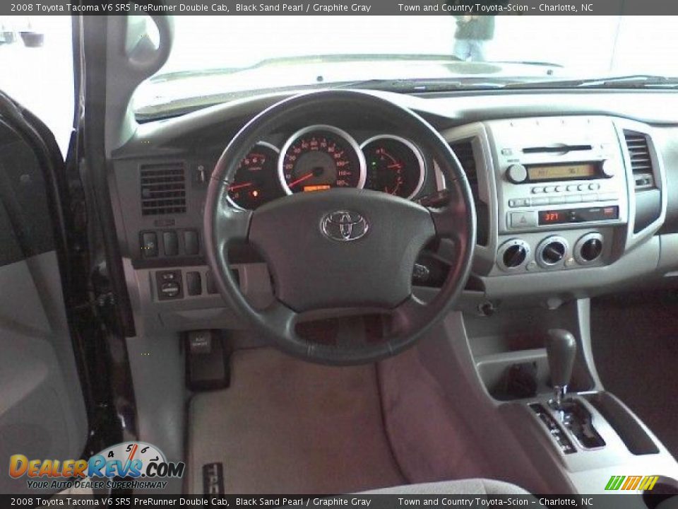 2008 Toyota Tacoma V6 SR5 PreRunner Double Cab Black Sand Pearl / Graphite Gray Photo #10