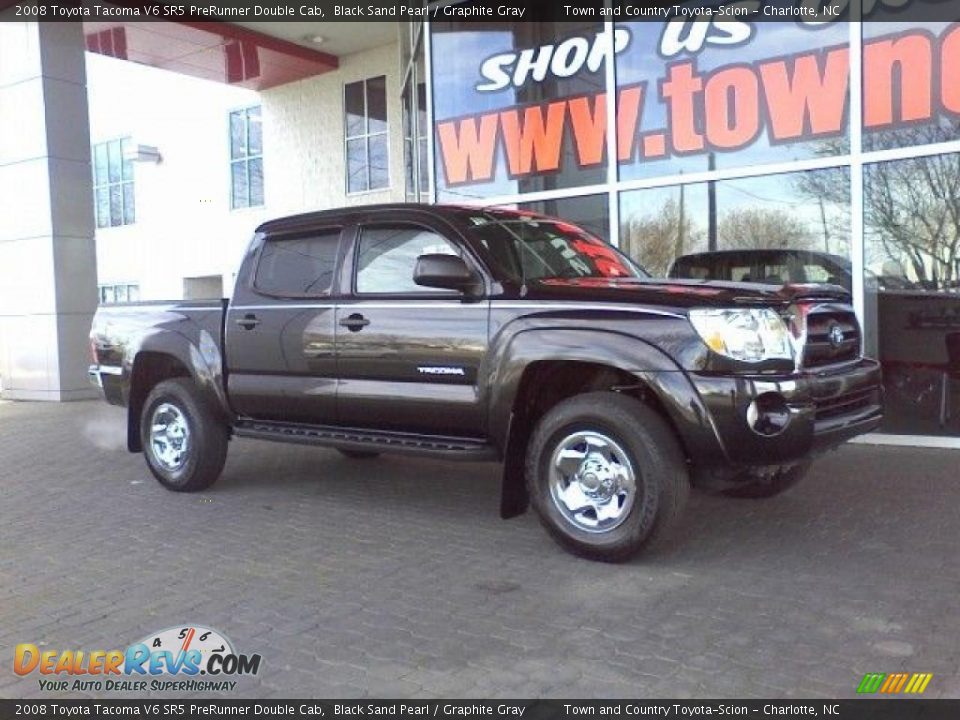 2008 Toyota Tacoma V6 SR5 PreRunner Double Cab Black Sand Pearl / Graphite Gray Photo #17