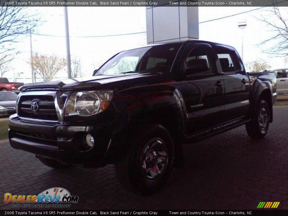 2008 Toyota Tacoma V6 SR5 PreRunner Double Cab Black Sand Pearl / Graphite Gray Photo #18