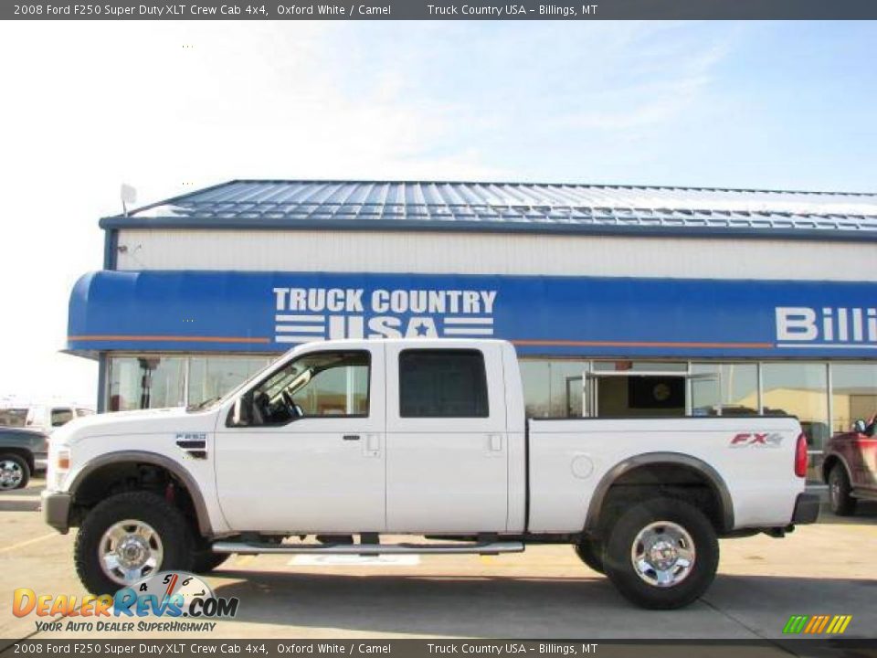 2008 Ford F250 Super Duty XLT Crew Cab 4x4 Oxford White / Camel Photo #1