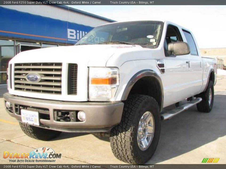 2008 Ford F250 Super Duty XLT Crew Cab 4x4 Oxford White / Camel Photo #2