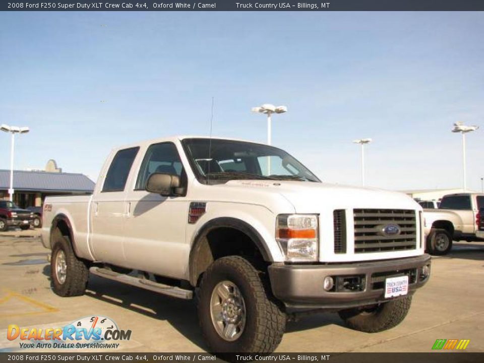 2008 Ford F250 Super Duty XLT Crew Cab 4x4 Oxford White / Camel Photo #3